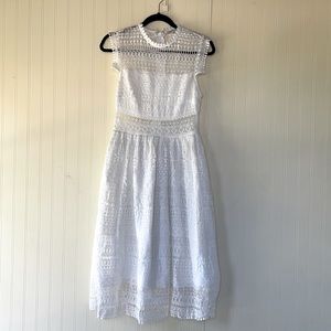 White lacy midi dress